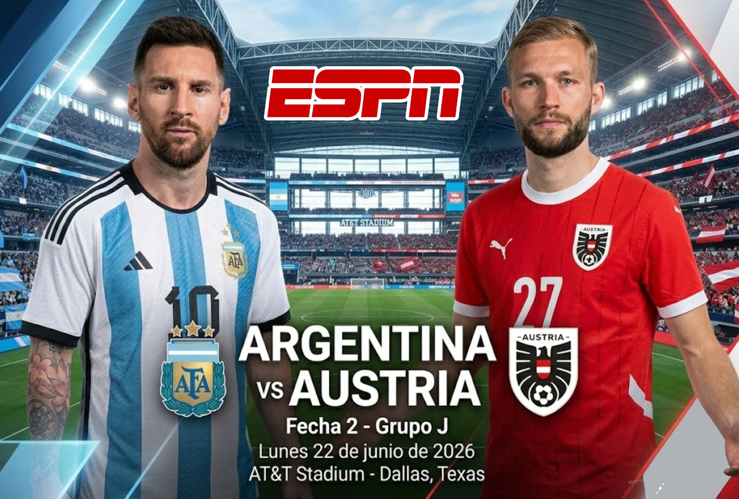 ESPN EN VIVO - dónde ver partido Argentina vs. Austria por TV y Online