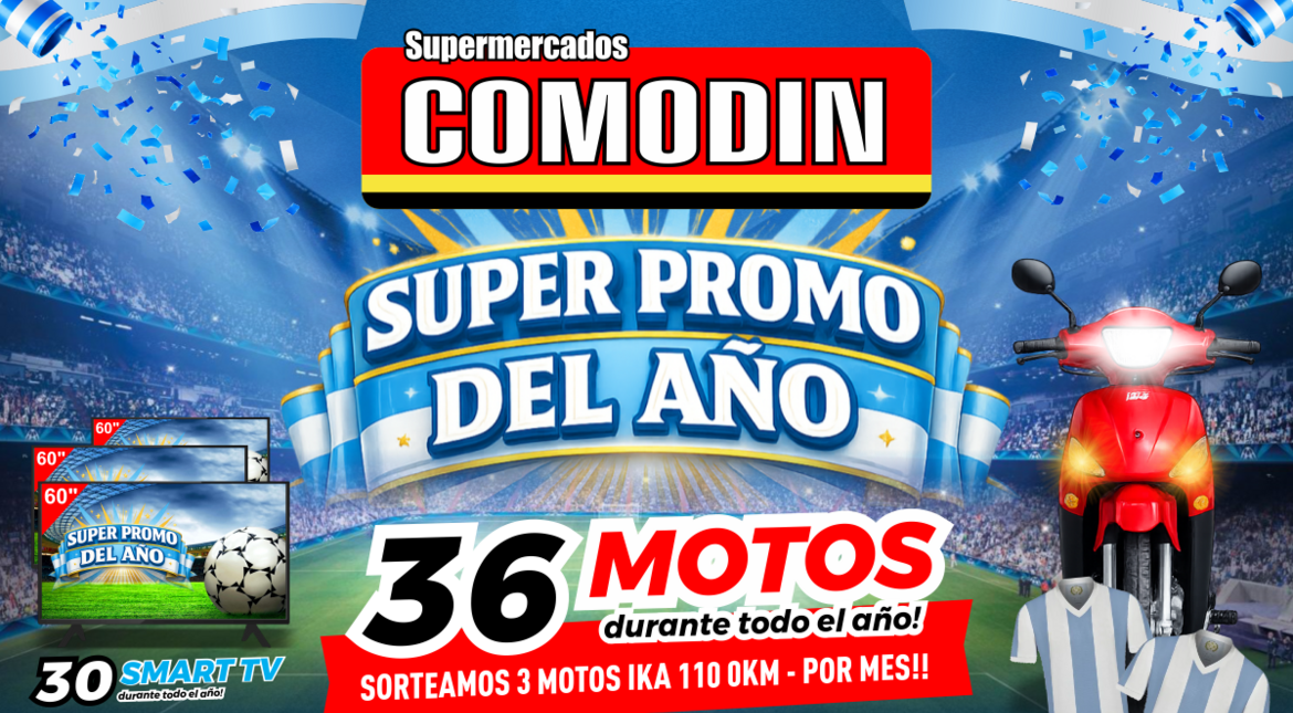 Comodín y Maxicomodín lanzan la mejor promoción del año: 36 motos, 30 smart TV y premios durante más de un año