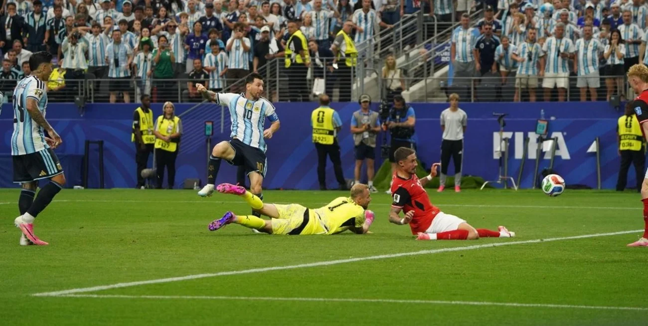 Desde la cámara de El Litoral: el segundo gol de Messi contra Austria