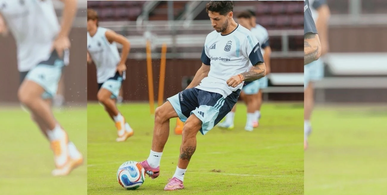 Montiel sufrió una lesión muscular y es duda para el duelo ante Austria