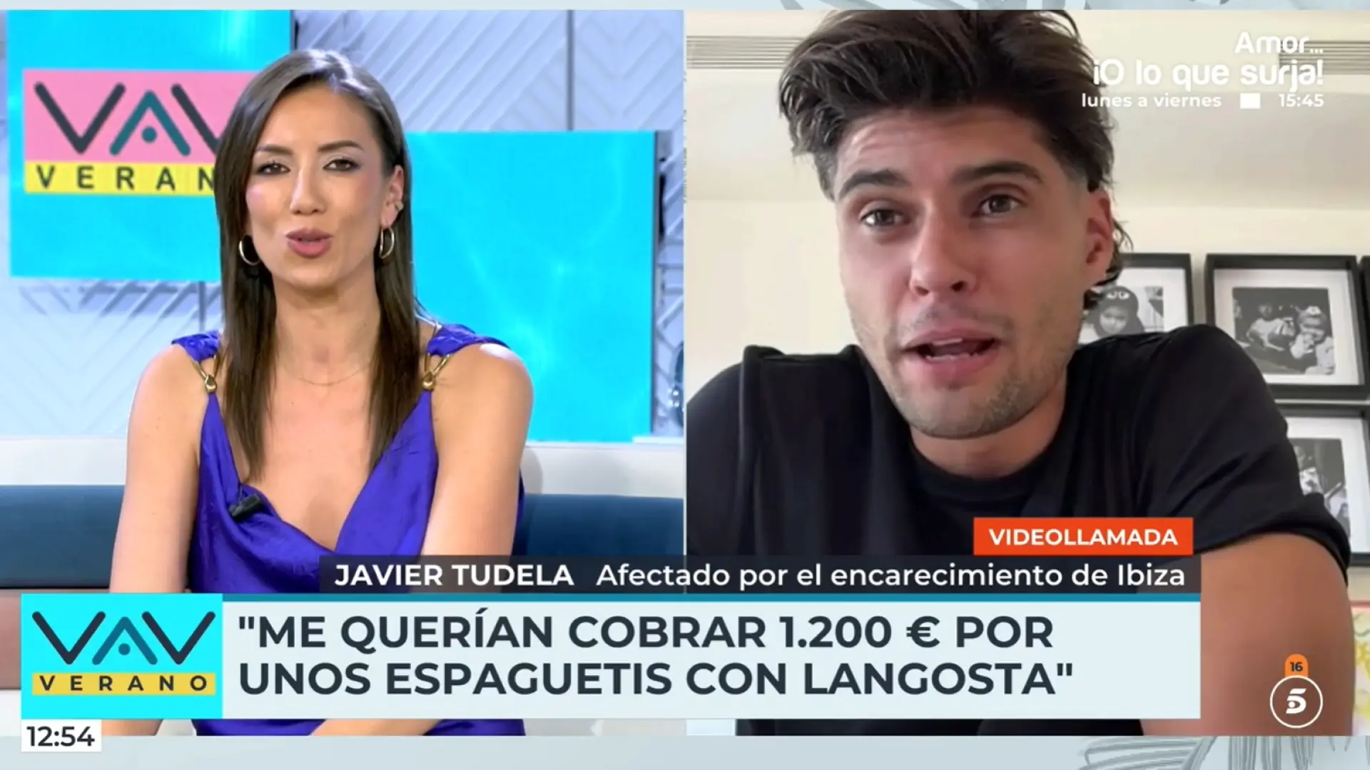 Javier Tudela denuncia haberse sentido "engañado" por un restaurante que le cobró 1.200 euros por unos espaguetis con langosta