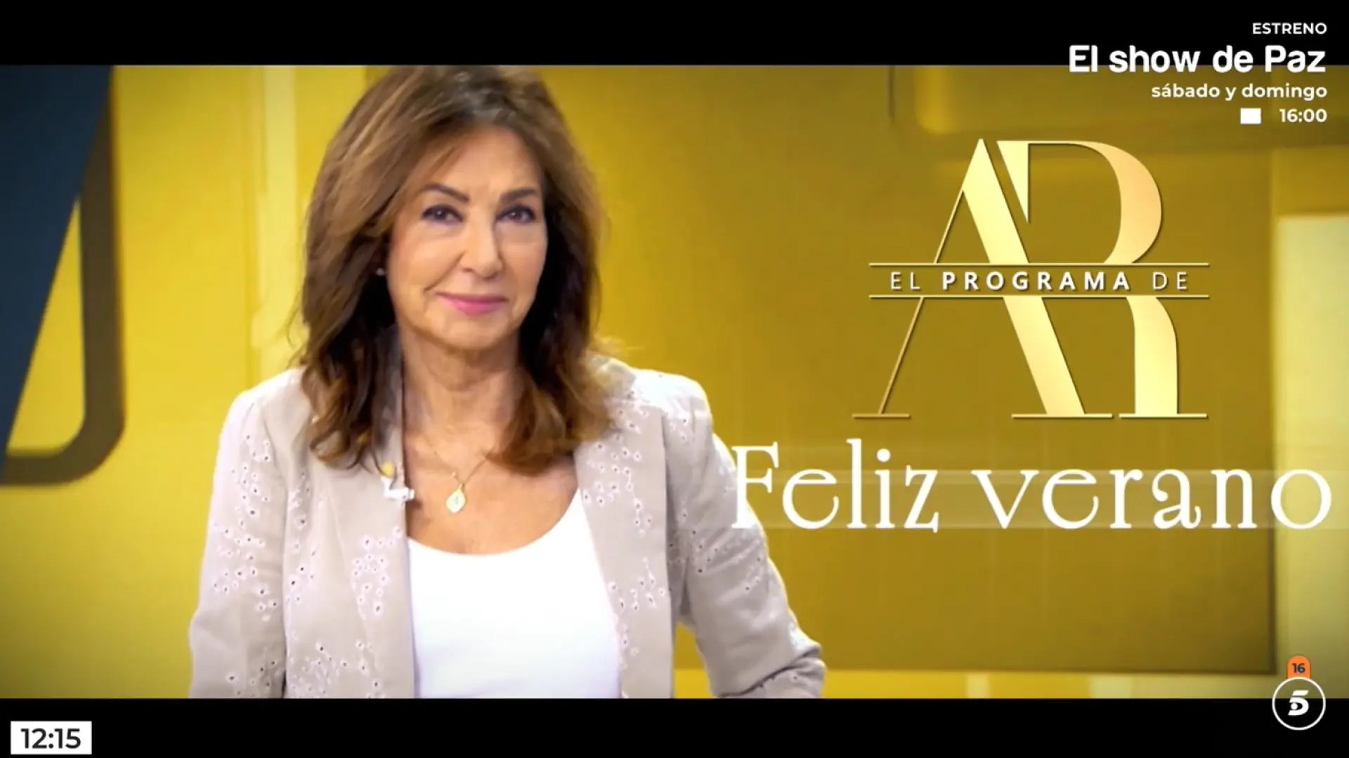 Ana Rosa Quintana se marcha de vacaciones: "Este maravilloso equipo echa el cierre hasta septiembre"