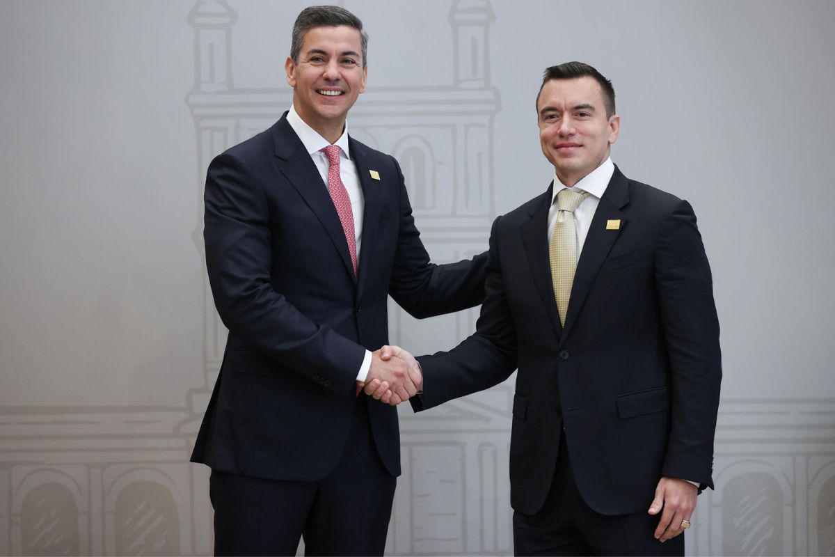 Santiago Peña recibe a Daniel Noboa en Paraguay antes de la Cumbre del Mercosur