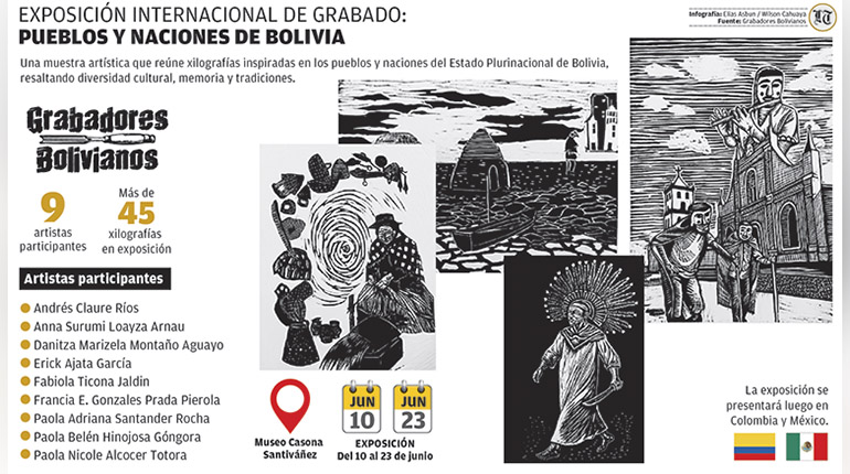 Expertos grabadores exhiben su destreza en la muestra "Pueblos y Naciones de Bolivia"