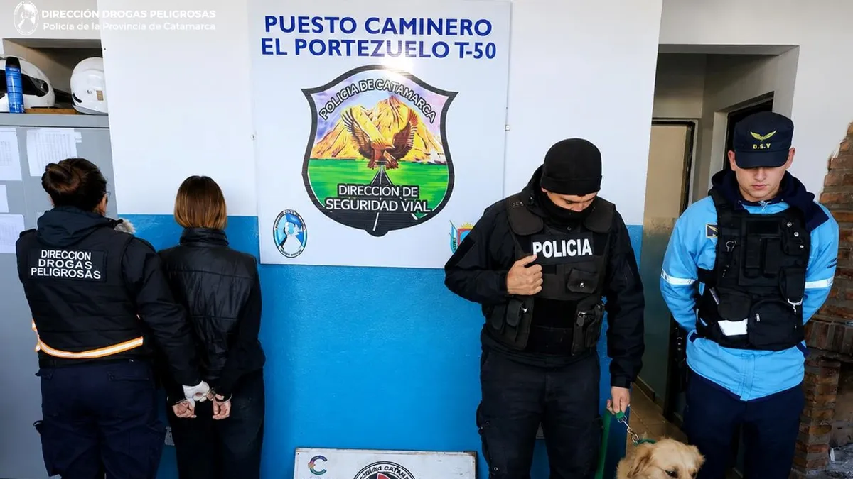Secuestran droga y detienen a una pasajera en un control sobre Ruta 38