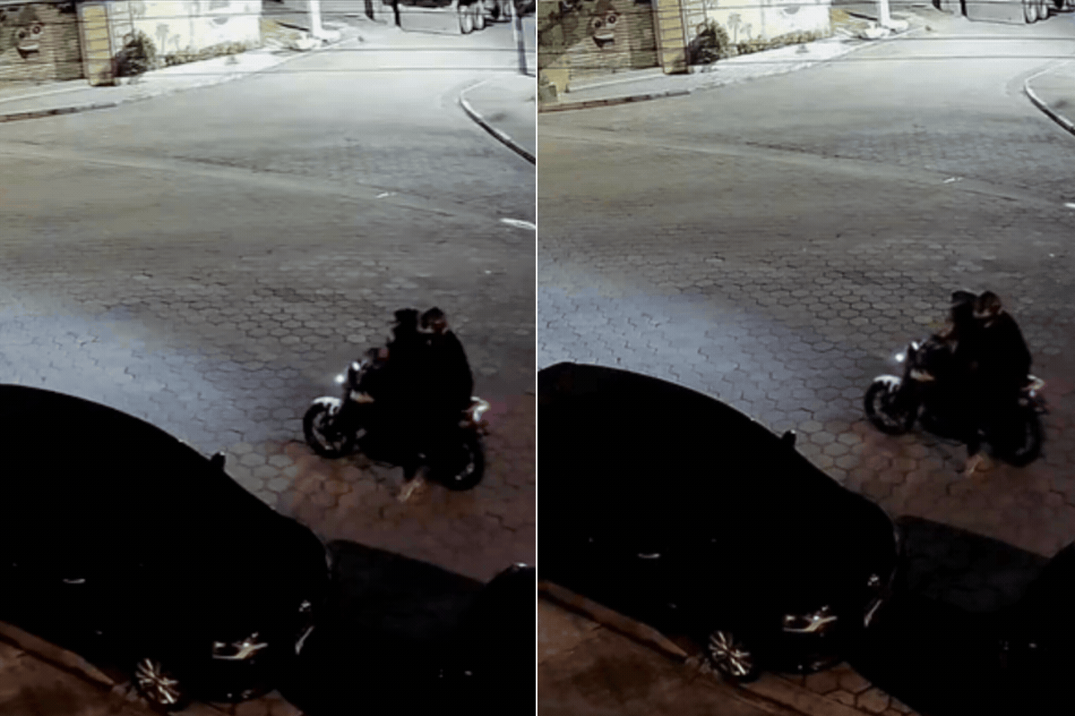 Dupla em moto é filmada atirando contra carro vazio em SP; VÍDEO