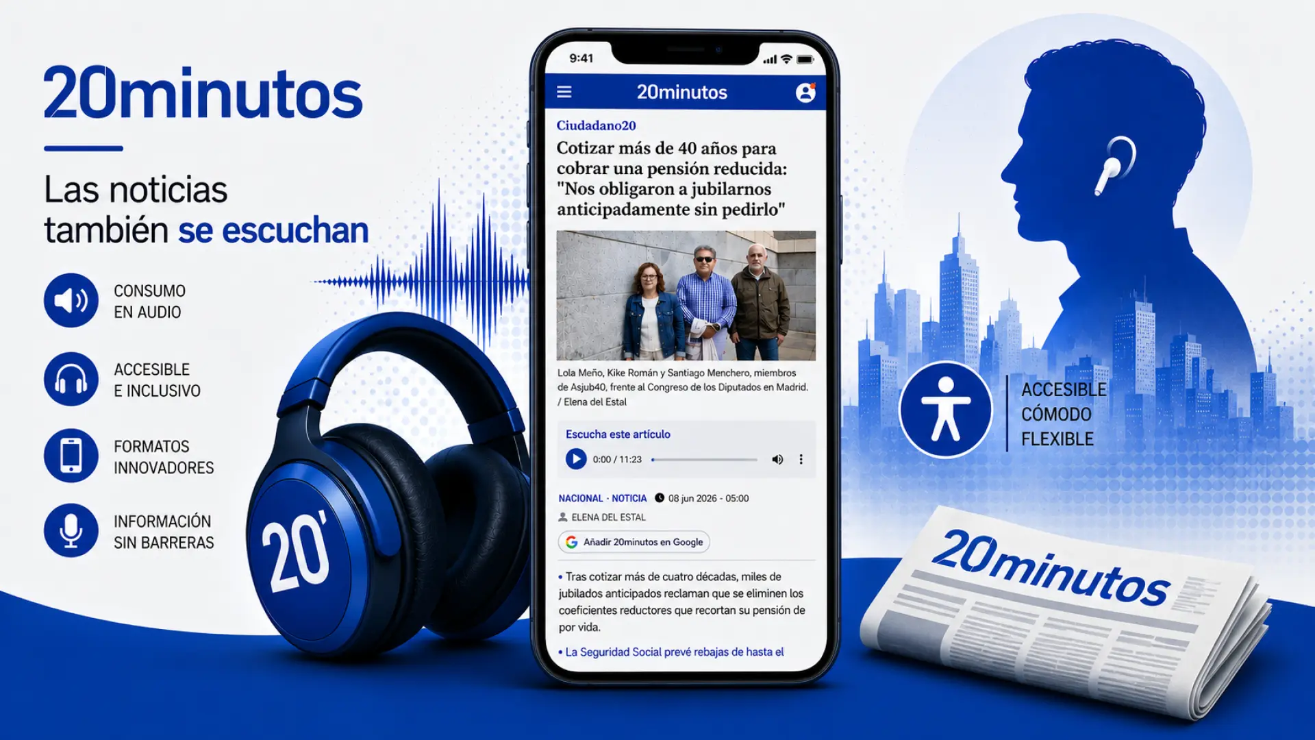 20minutos impulsa las audionoticias para mejorar la accesibilidad y adaptarse a los nuevos formatos