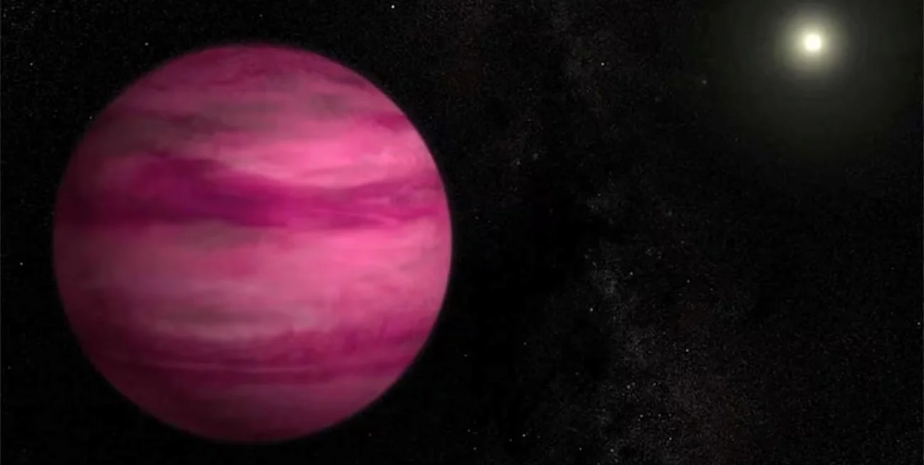 Detectaron posibles nubes de sal en un exoplaneta rosado
