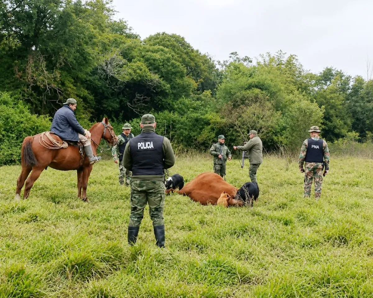 Rastrillaje en la costa del Uruguay en Santo Tomé: hallan vacas muertas a balazos