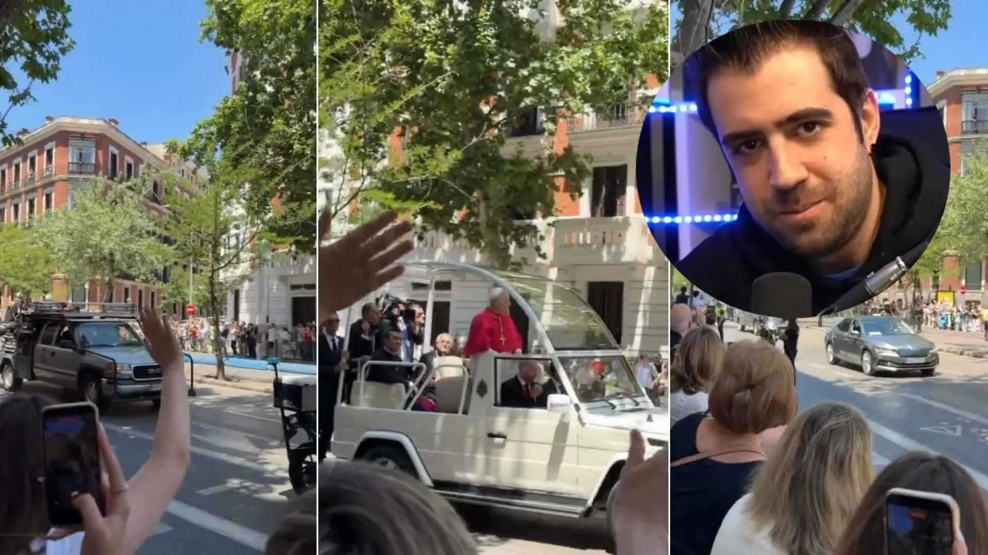 La sorpresa de AuronPlay en Madrid: "Esto es increíble, vengo a ver a Bad Bunny y veo al Papa"