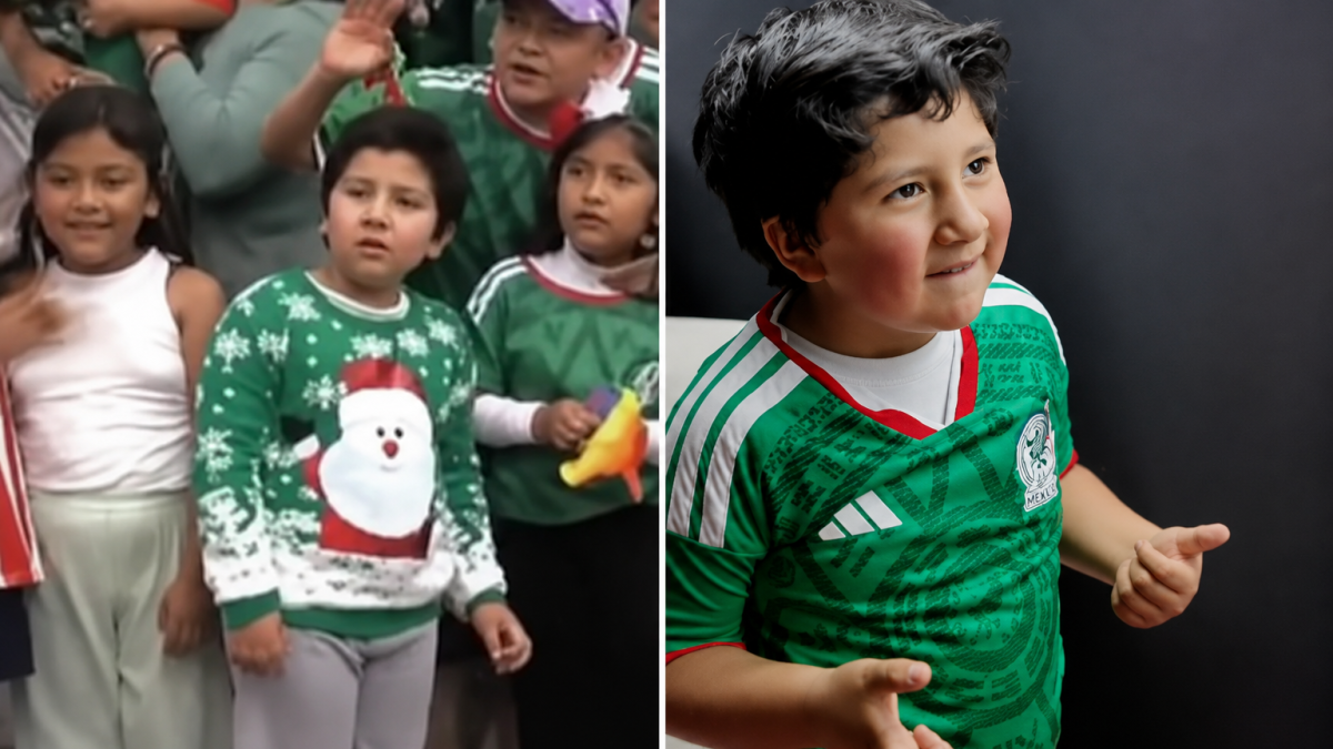 Santi, el niño viral del suéter navideño del Tri recibe regalo de Santiago Giménez y rompe redes