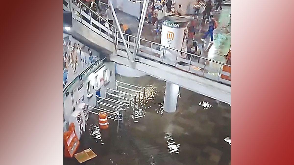 Agua invade el Metro tras fuerte tormenta; activan alerta naranja