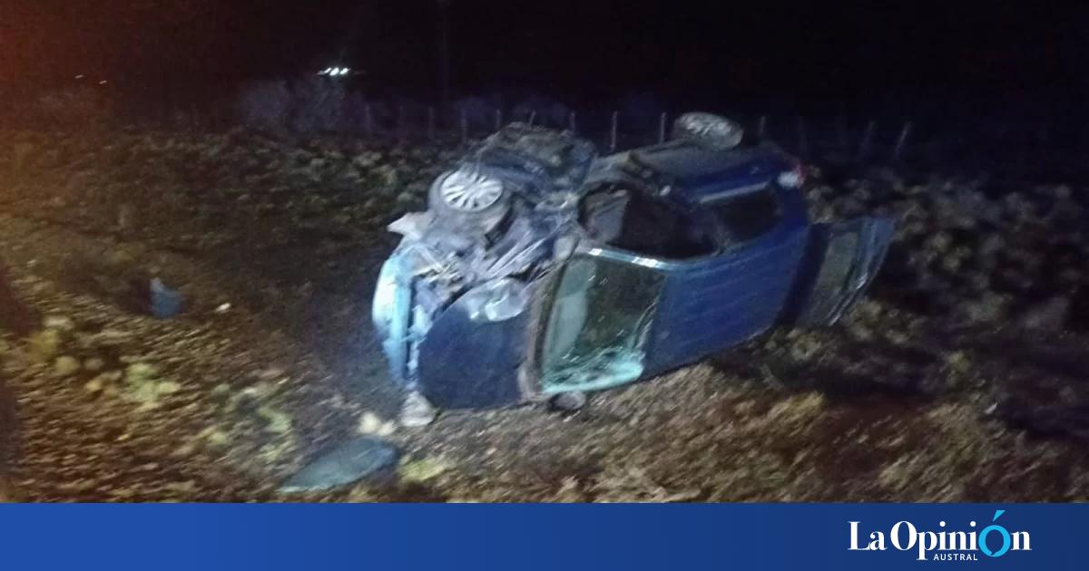 Impactante vuelco en la Ruta Provincial 43 en el tramo Las Heras - Koluel Kaike: una pareja fue derivada al hospital