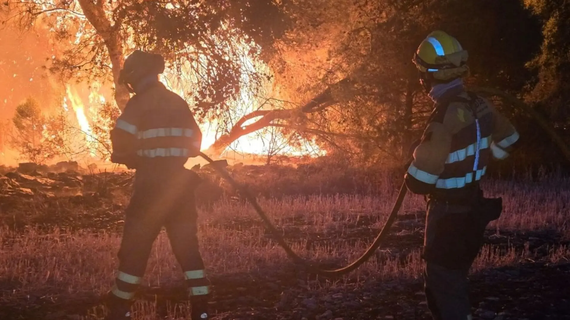 El incendio de Leciñena afecta ya a 2.200 hectáreas: las llamas han sido visibles desde Zaragoza y Huesca