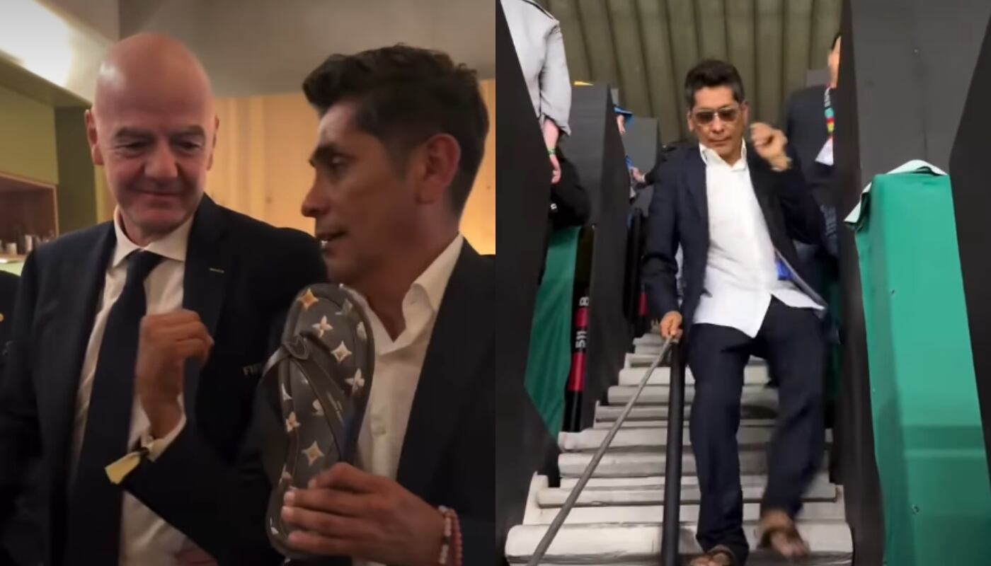 Las lujosas sandalias que Infantino regaló a Jorge Campos y desataron miles de reacciones en redes