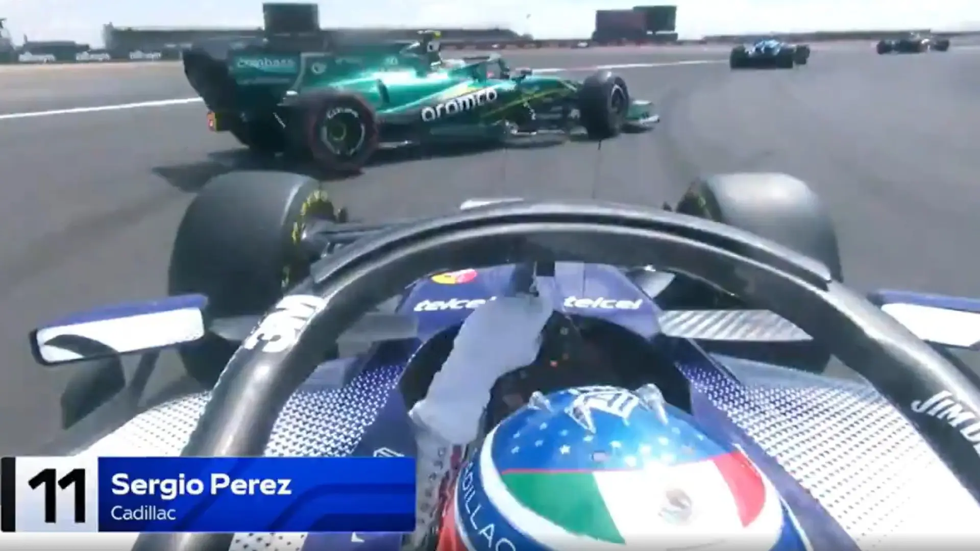 Checo Pérez se lleva por delante a Fernando Alonso y arruina su carrera al sprint en Silverstone
