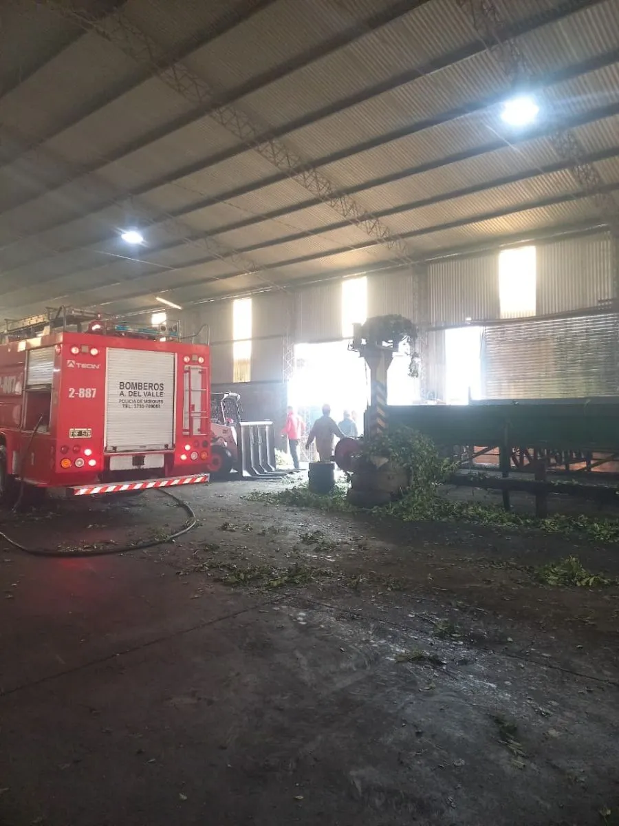 Incendio dejó daños en el predio de un secadero de yerba
