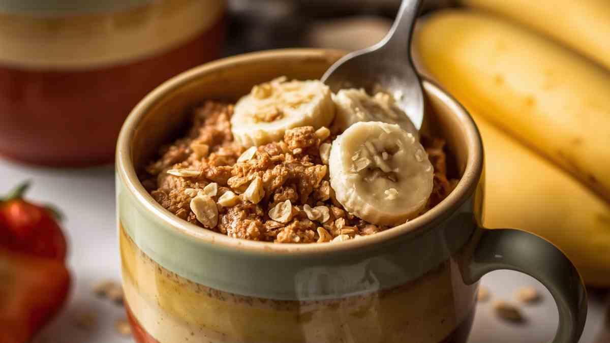 Mug cake de avena y plátano: un desayuno exprés en solo 5 minutos