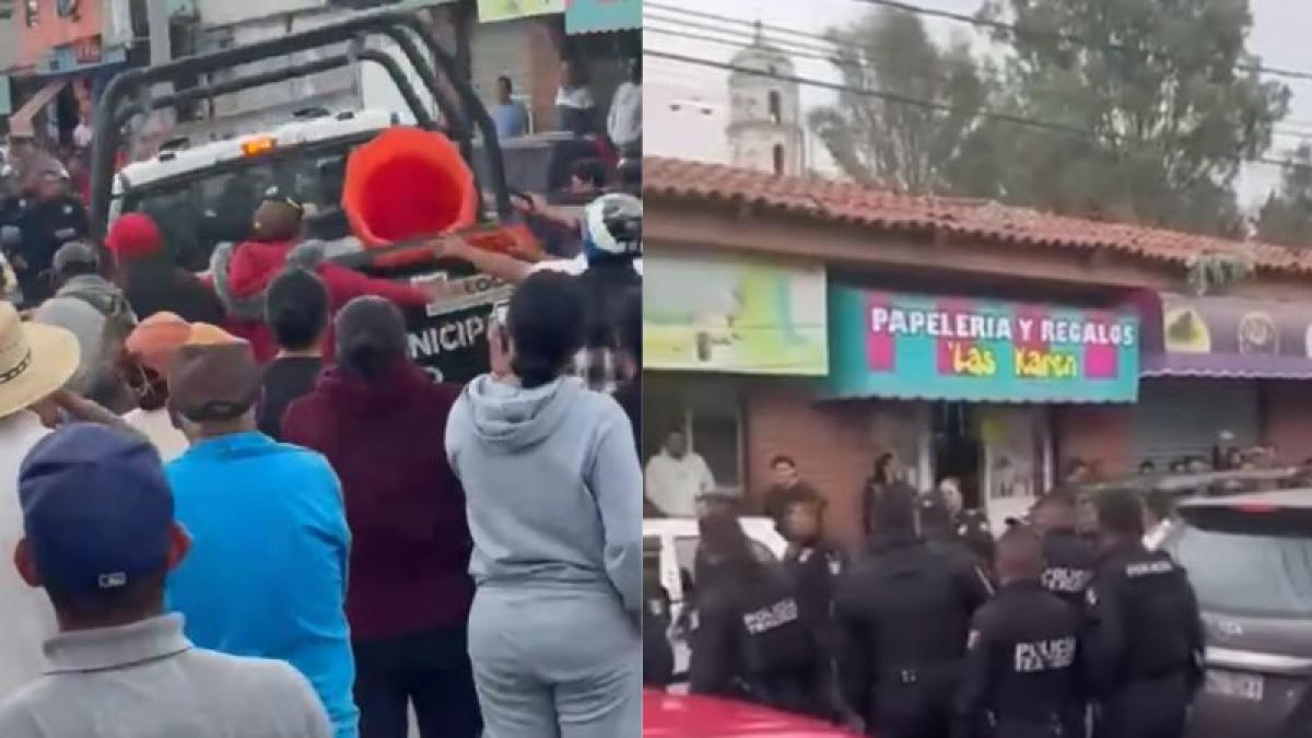 Vecinos de Texcoco enfrentan a policías para evitar operativo de tránsito
