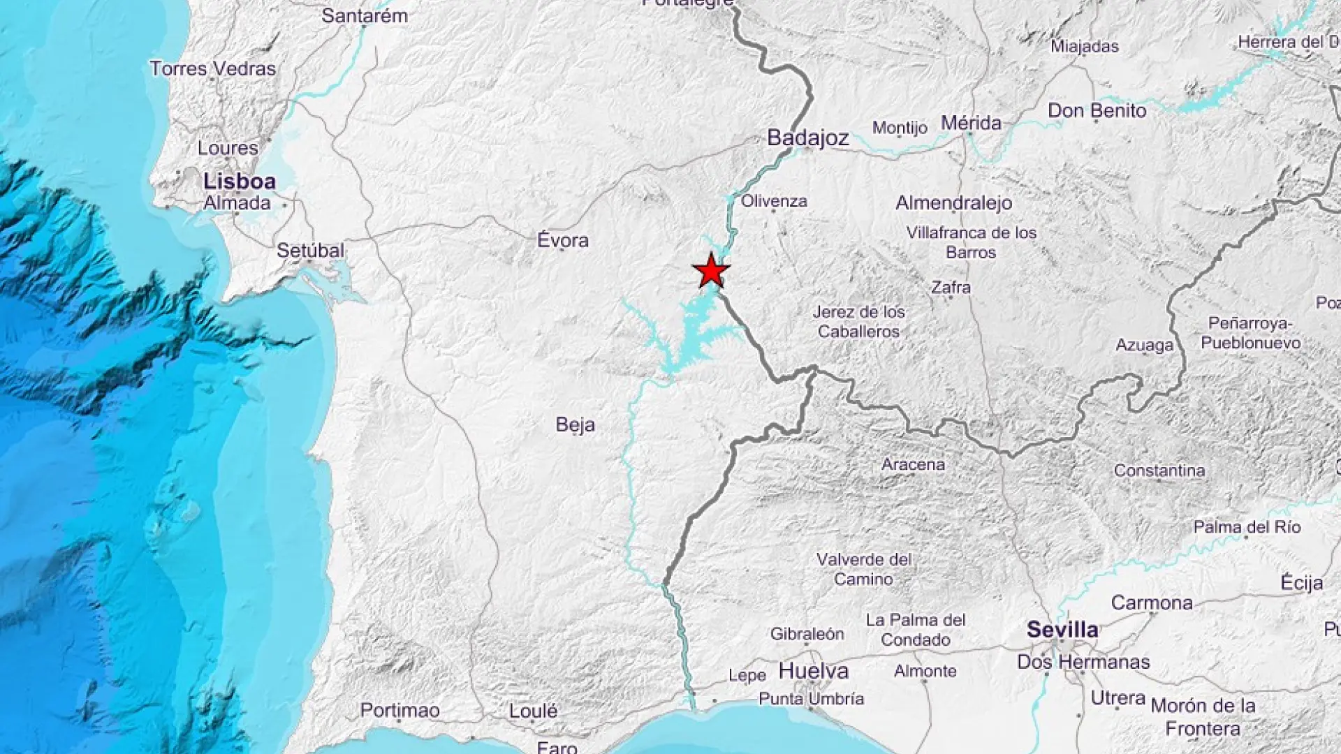 Registrado un terremoto de magnitud 2,8 en la frontera entre Portugal y Extremadura