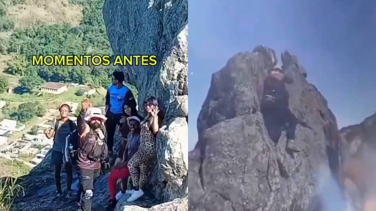Video capta el momento en que un guía turístico cae por un acantilado de más de 150 metros