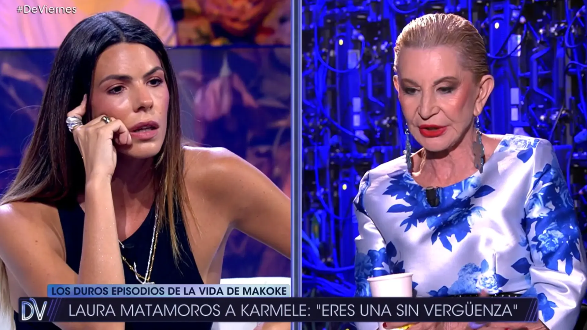 El tenso cara a cara de Laura Matamoros y Karmele Marchante: "Eres una sinvergüenza"