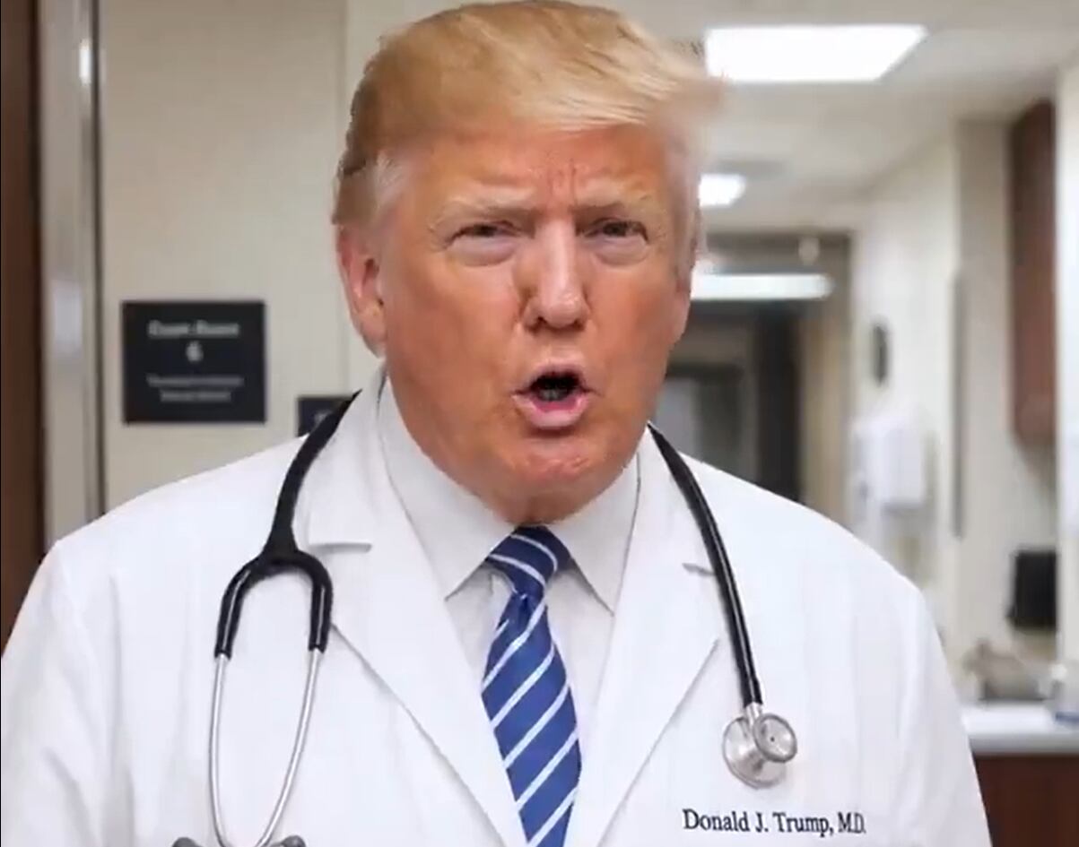 Polémica por un nuevo video de Trump con IA: se burla de figuras de Hollywood y ofrece una insólita "cura"