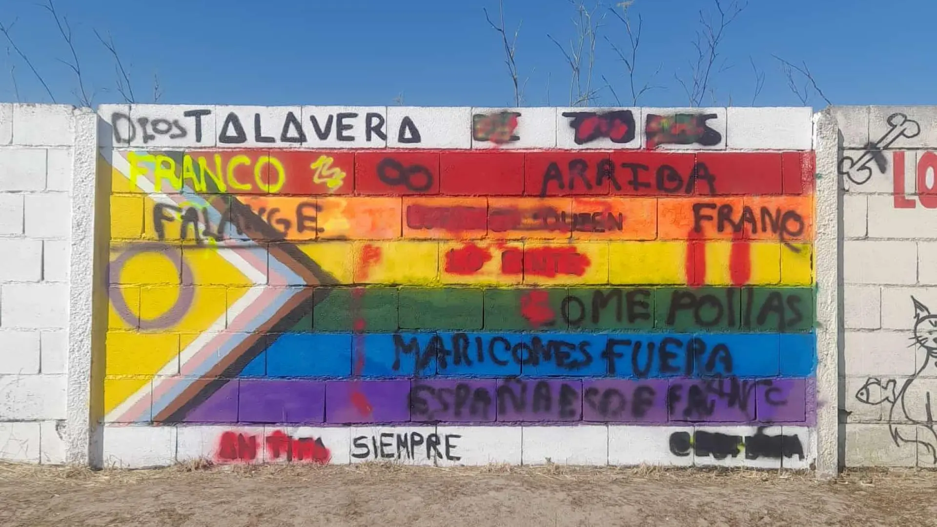 Aparece vandalizado por segunda vez en un mes un mural LGTBI en Talavera de la Reina