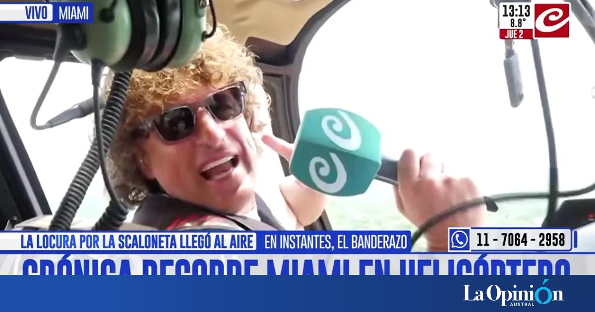 "Rulo" sobrevoló Miami en helicóptero y mostró la previa del partido de Argentina como nunca antes