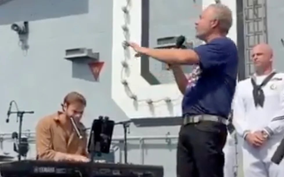 Ex-hostage Alon Ohel performs aboard USS Nimitz for 4th of July
