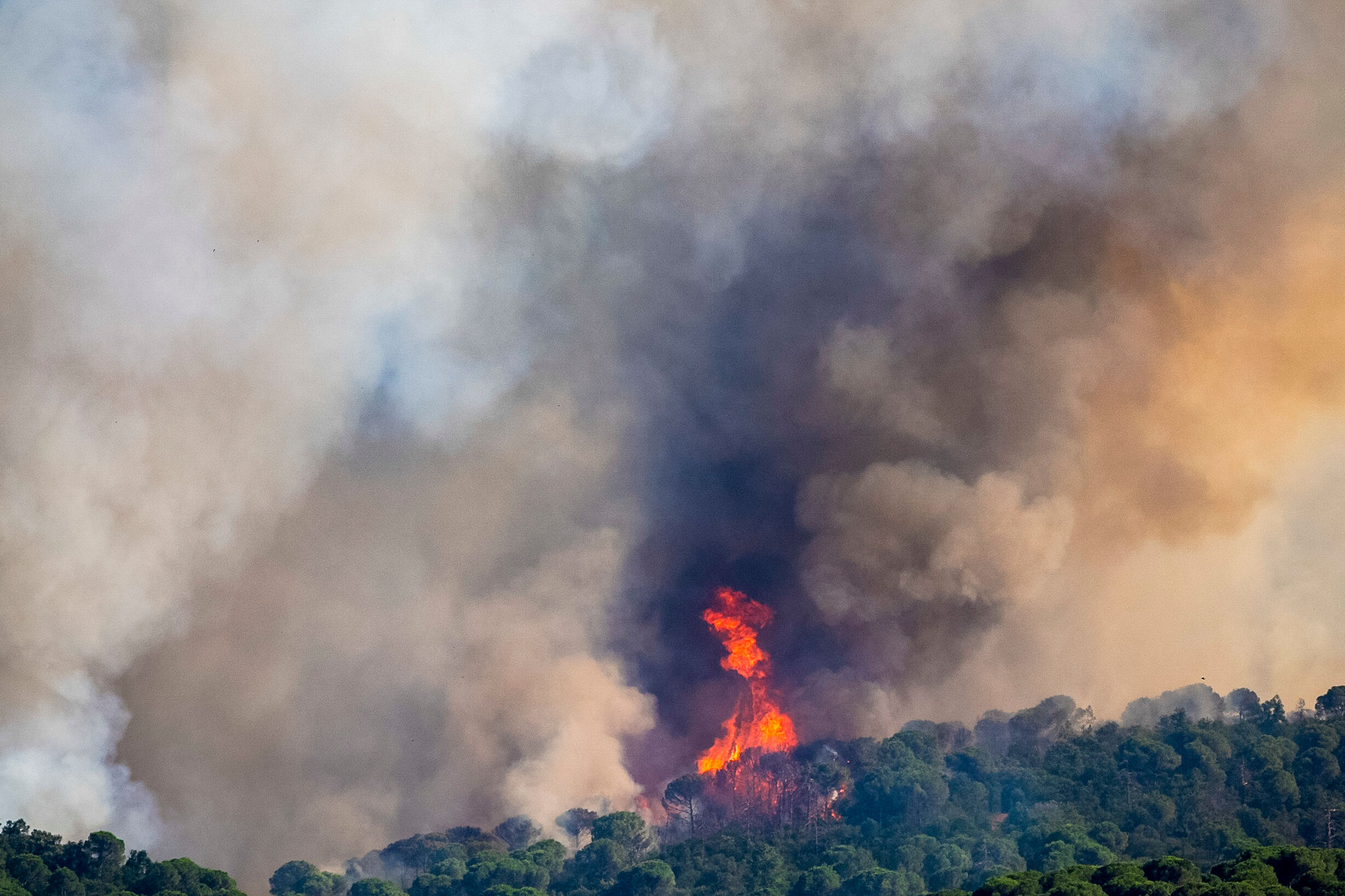 El incendio originado en La Bisbal d'Empordà quema una casa en una urbanización de Calonge y la Generalitat cierra el acceso al macizo de Les Gavarres